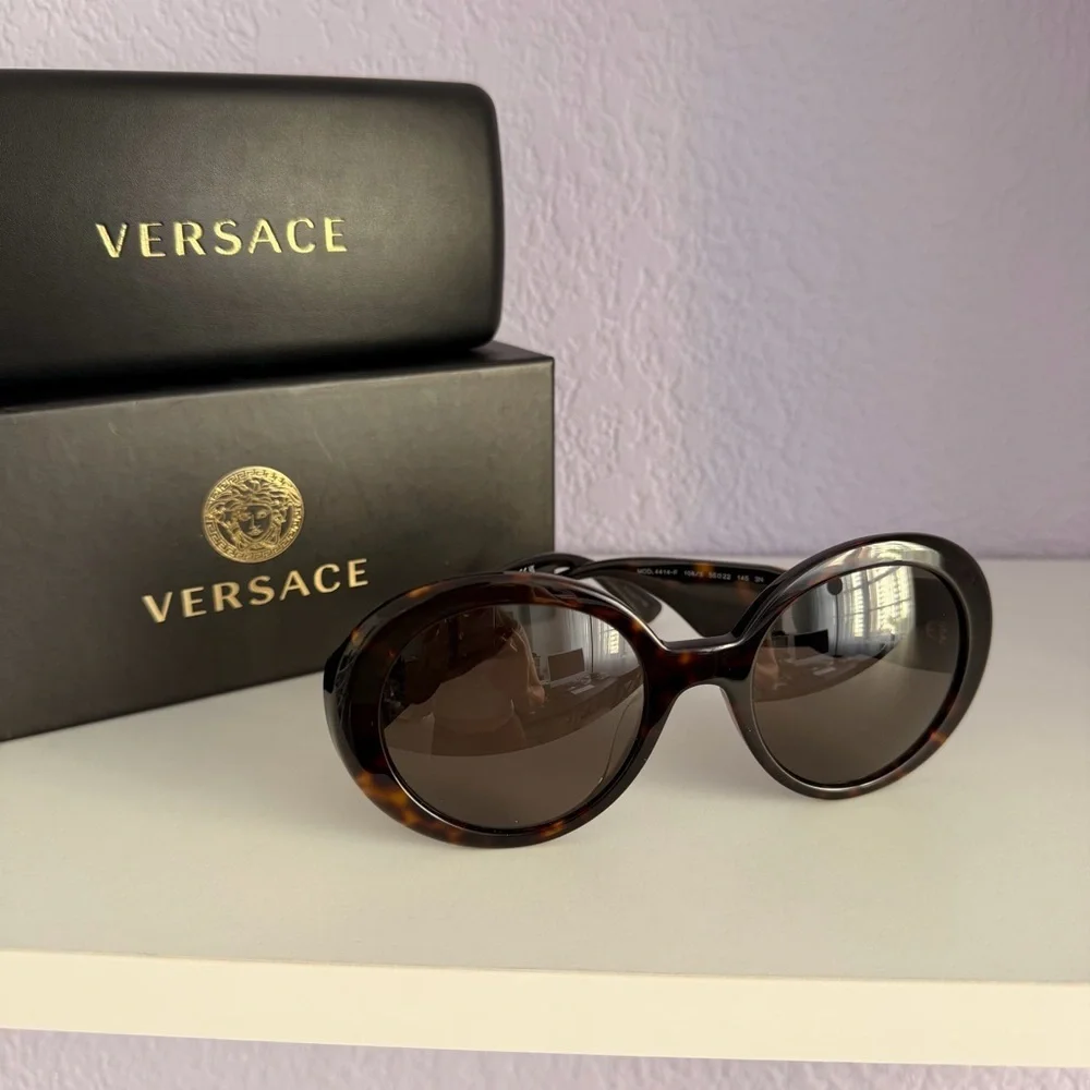 New! Versace Women's Tortoise Sunglasses Mod. 4414-F 108/3, Authentic